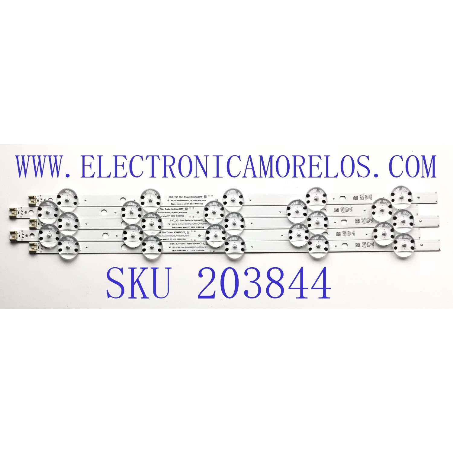 KIT DE LEDS PARA TV LG (5 PZ) / NUMERO DE PARTE EAV65017701 / SSC_Y21 SLIM TRIDENT 43NANO75_S / SSC_21 SLIM TRIDENT 43NANO75_LGF_PTN0.6_REV_210210 / PANEL NC430TQG-AAKP1 / MODELO 43NANO75UPA.BUSYLJM